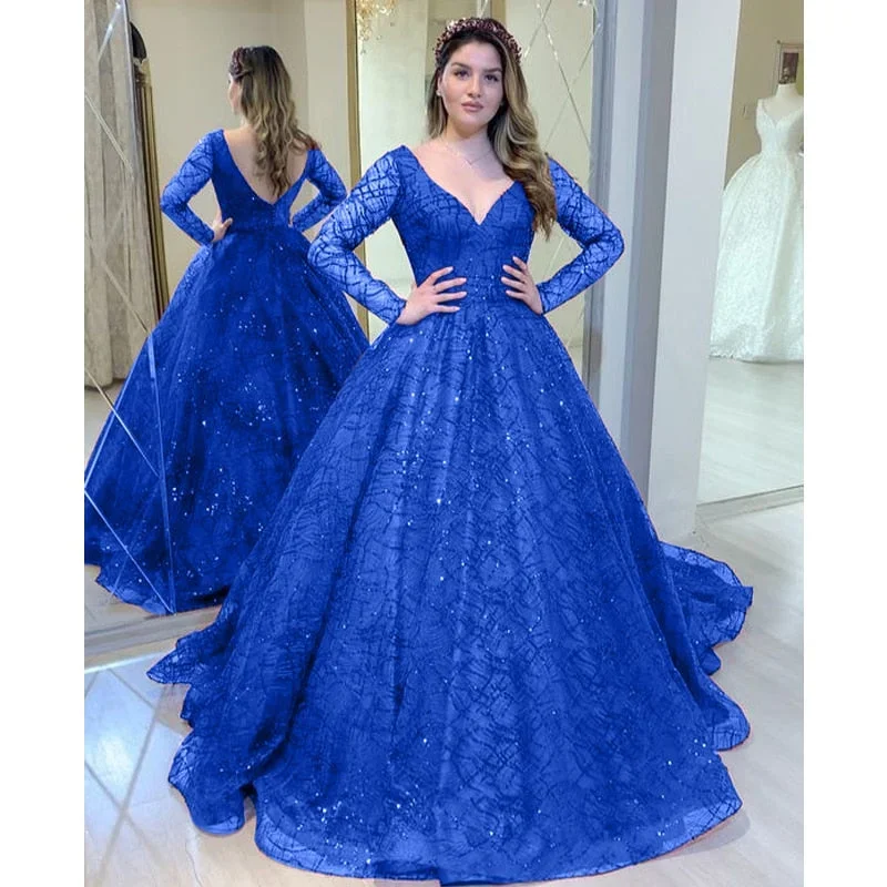 2022-green-shinny-wedding-party-dresses-lady-v-neck-long-sleeve-mother-of-the-bride-dress-blue-formal-evening-vestido-ball-gown-1