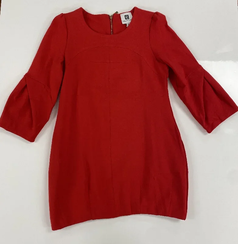 3-4-sleeve-red-mini-dress