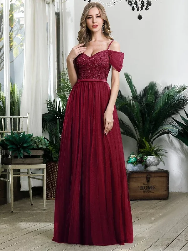 a-line-sweetheart-neckline-ruffle-sleeve-tulle-bridesmaid-dress-with-sequin-ep00766