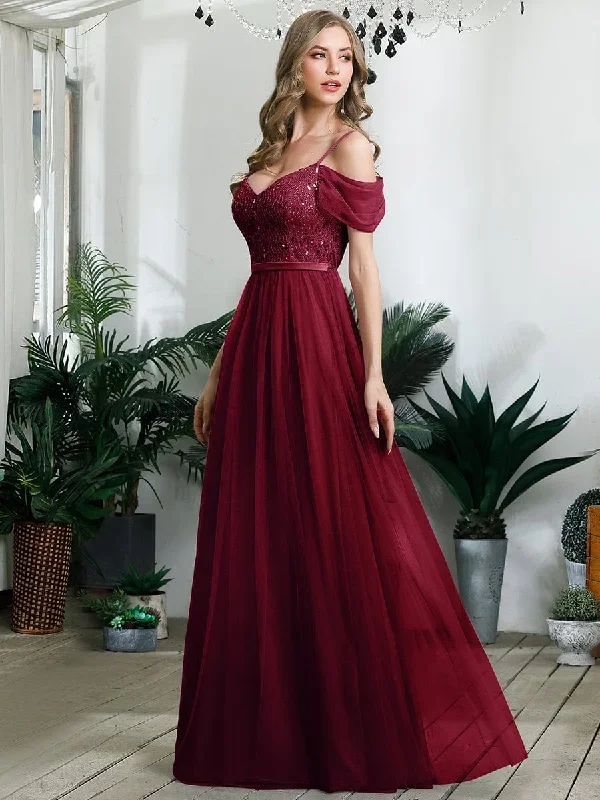 a-line-sweetheart-neckline-ruffle-sleeve-tulle-bridesmaid-dress-with-sequin-ep00766