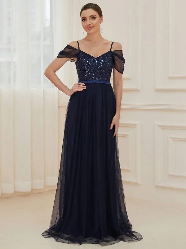 a-line-sweetheart-neckline-ruffle-sleeve-tulle-bridesmaid-dress-with-sequin-ep00766