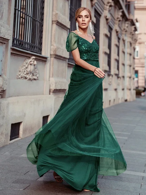 a-line-sweetheart-neckline-ruffle-sleeve-tulle-bridesmaid-dress-with-sequin-ep00766