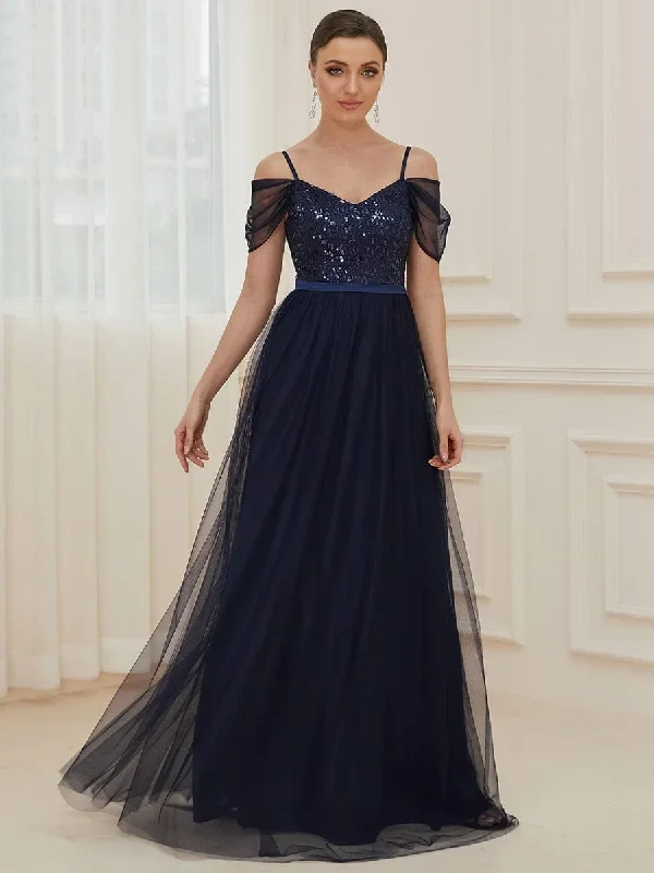 a-line-sweetheart-neckline-ruffle-sleeve-tulle-bridesmaid-dress-with-sequin-ep00766