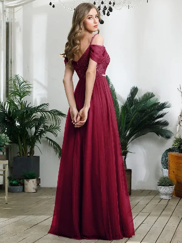 a-line-sweetheart-neckline-ruffle-sleeve-tulle-bridesmaid-dress-with-sequin-ep00766