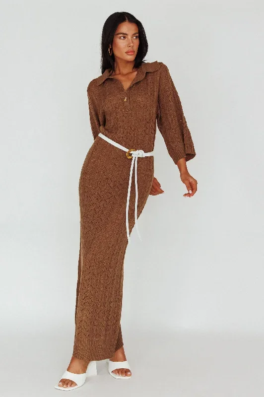 alouette-3-4-sleeve-crochet-midi-dress-cocoa