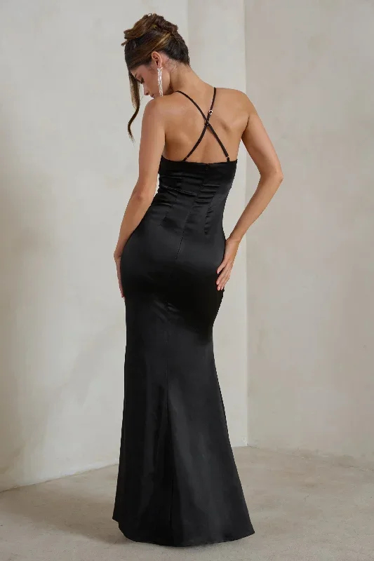 ami-black-satin-plunge-fishtail-maxi-dress-cl128405002