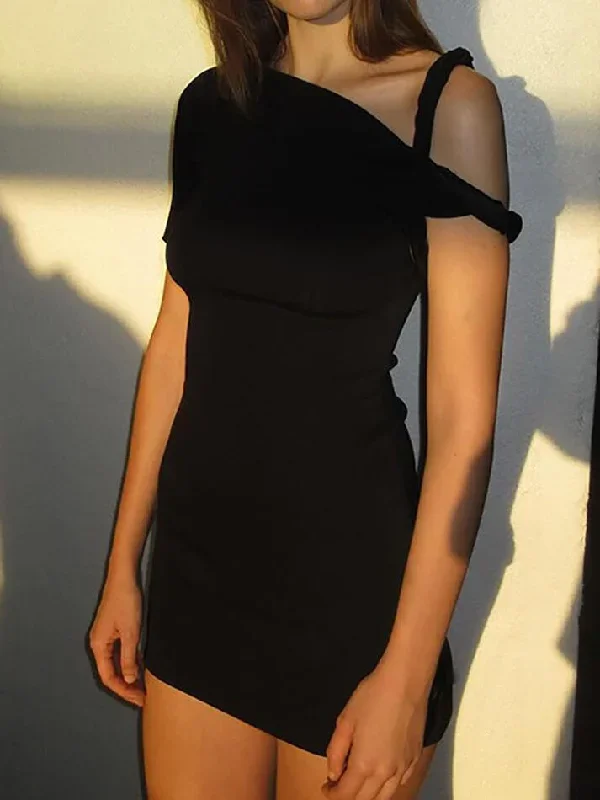 asymmetrical-neck-one-shoulder-off-short-dress