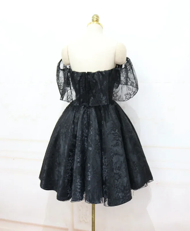 black-sweetheart-tulle-short-lace-prom-dress-lace-homecoming-dress