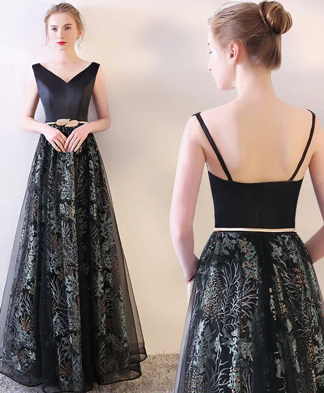 black-v-neck-long-prom-dress-black-evening-dress