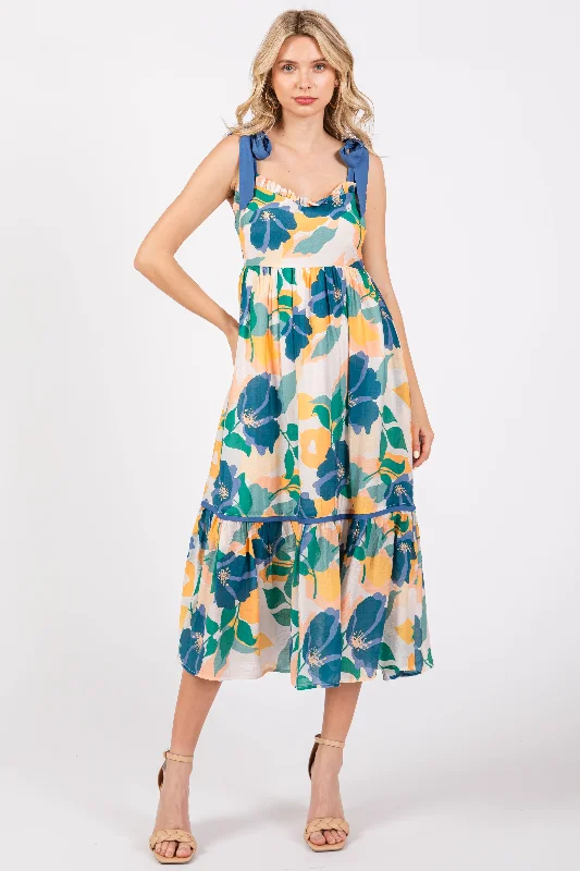 blue-floral-shoulder-strap-maternity-midi-dress