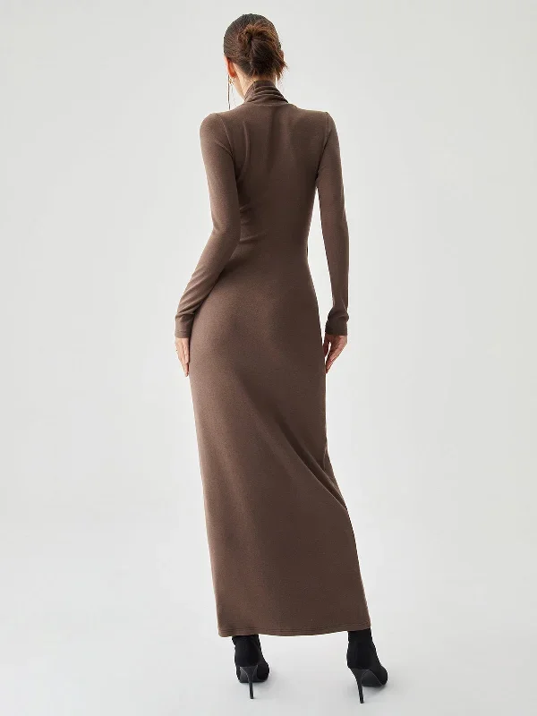 bodycon-high-neck-ribbed-knit-long-dress-with-matching-scarf