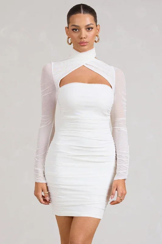 bouquet-toss-white-ruched-mesh-long-sleeved-mini-dress-cl129353005