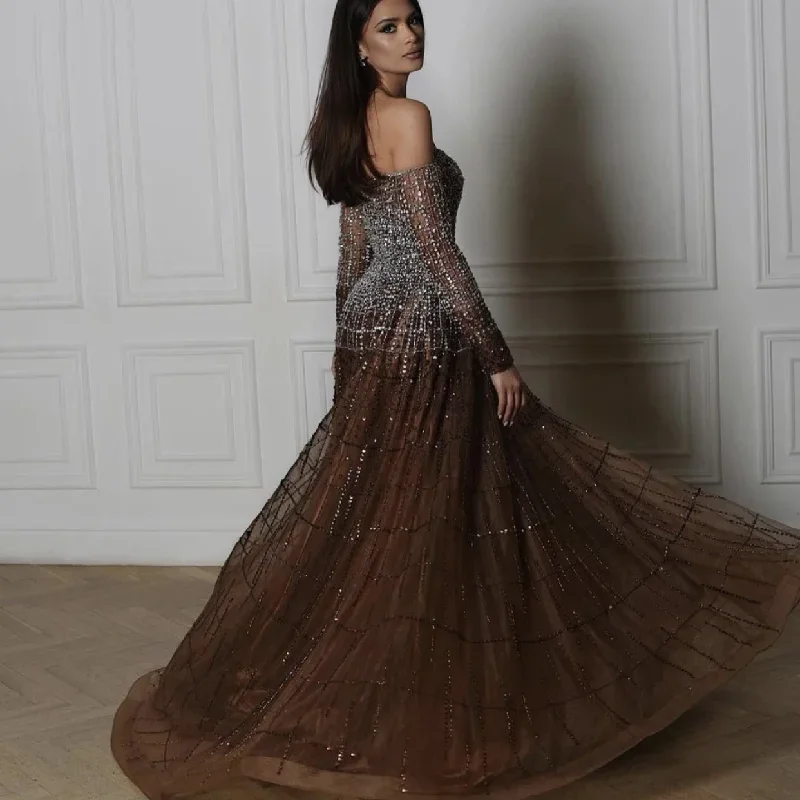 brown-off-shoulder-evening-dresses-long-sleeves-prom-gowns-for-women-wedding-party-formal-luxury-a-line-tulle-vestidos-de-noche