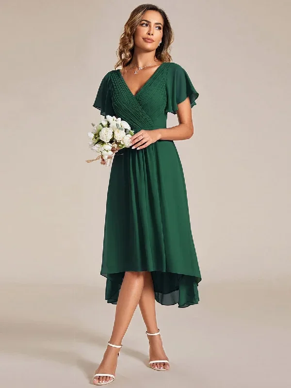 chic-v-neck-asymmetrical-hem-ruffles-sleeve-pleated-chiffon-wedding-guest-dress-eg01923