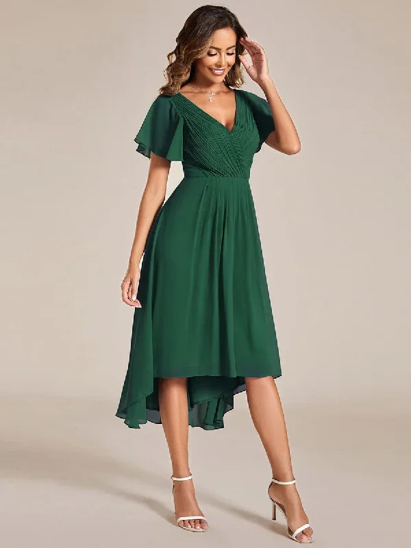 chic-v-neck-asymmetrical-hem-ruffles-sleeve-pleated-chiffon-wedding-guest-dress-eg01923