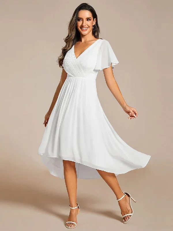 chic-v-neck-asymmetrical-hem-ruffles-sleeve-pleated-chiffon-wedding-guest-dress-eg01923