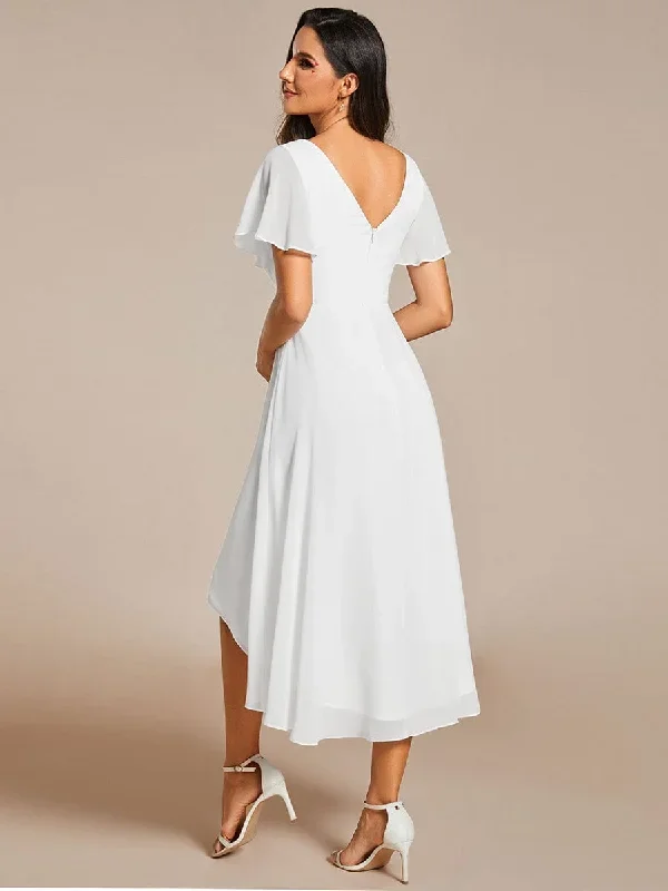 chic-v-neck-asymmetrical-hem-ruffles-sleeve-pleated-chiffon-wedding-guest-dress-eg01923