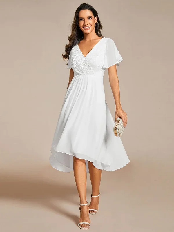 chic-v-neck-asymmetrical-hem-ruffles-sleeve-pleated-chiffon-wedding-guest-dress-eg01923