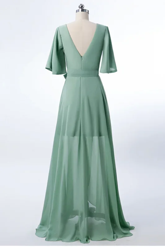 chiffon-dusty-green-long-bridesmaid-dress-with-sleeves