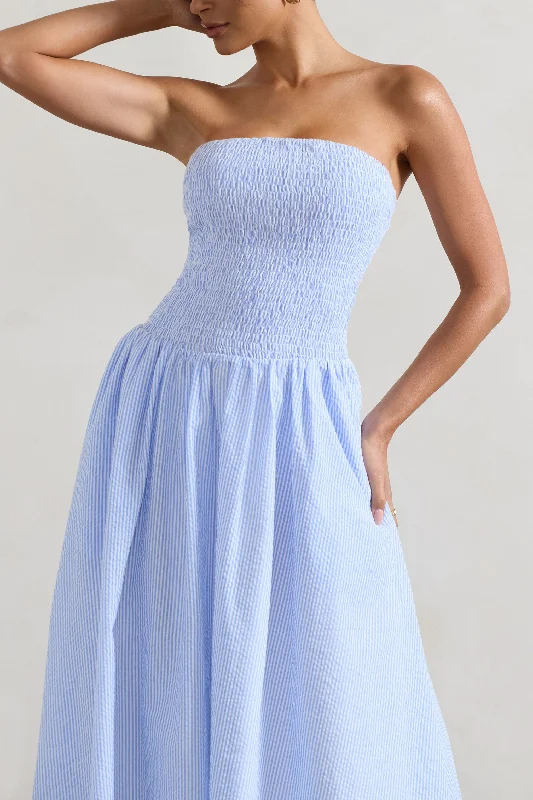 coastal-blue-pinstripe-bandeau-ruched-skater-midi-dress-cl134037229