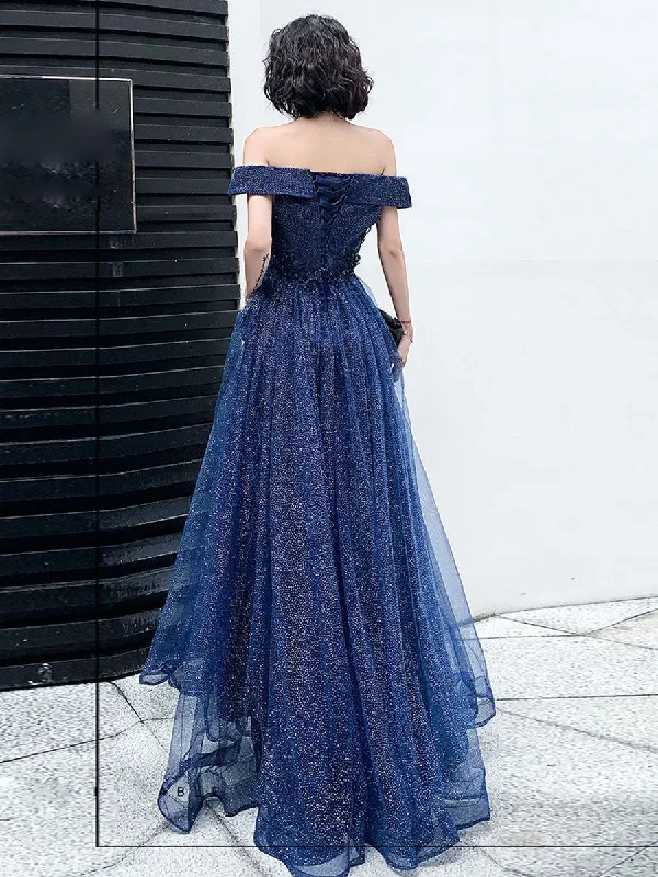 dark-blue-tulle-long-prom-dress-a-line-tulle-off-shoulder-wedding-party-dresses