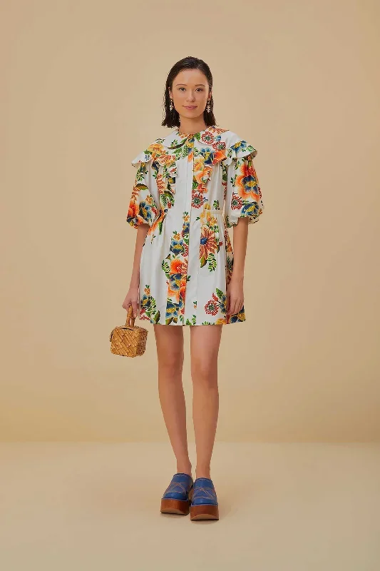 Off-White Delicate Garden Organic Cotton Mini Dress