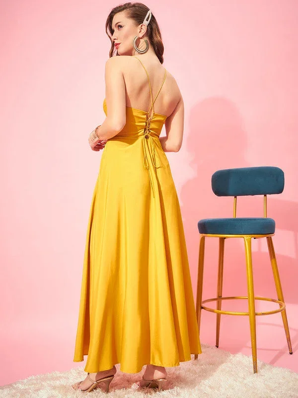 dr6363yl-berrylush-women-solid-yellow-cowl-neck-sleeveless-lace-up-backless-thigh-high-slit-flared-maxi-dress