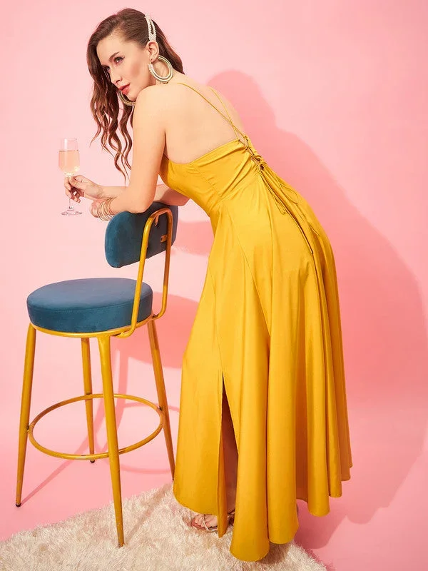 dr6363yl-berrylush-women-solid-yellow-cowl-neck-sleeveless-lace-up-backless-thigh-high-slit-flared-maxi-dress