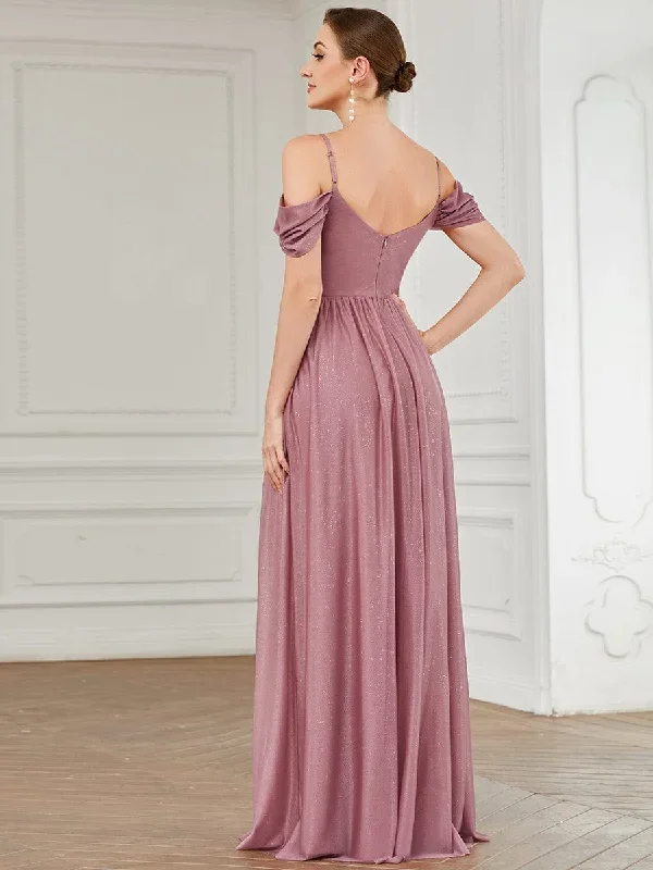 draped-sleeve-cold-shoulder-sweetheart-bridesmaid-dress-es01369