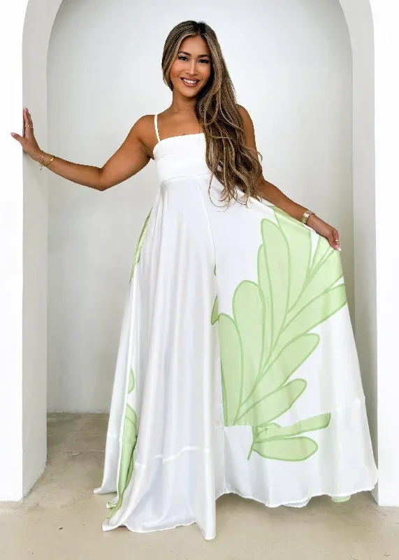 Elide Maxi Dress - Lime Palm