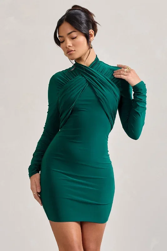 eve-bottle-green-crossed-neck-long-sleeved-bodycon-mini-dress-cl128832047