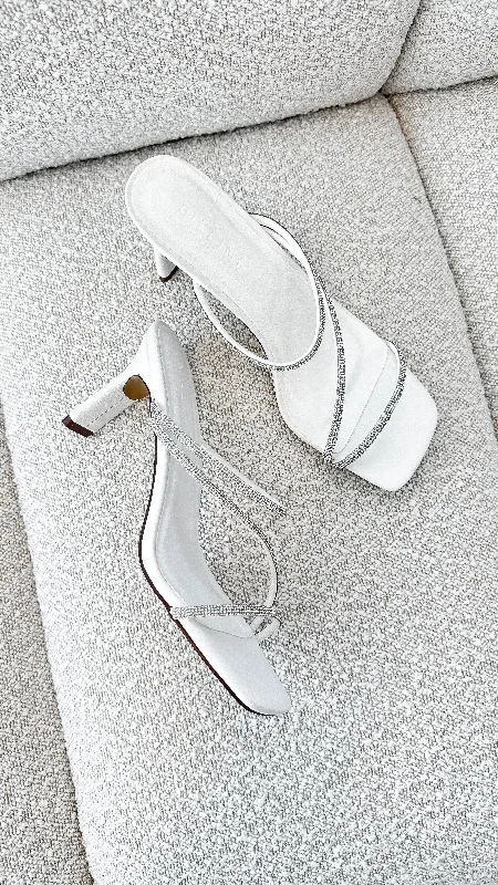 Femi Heel - White Diamante