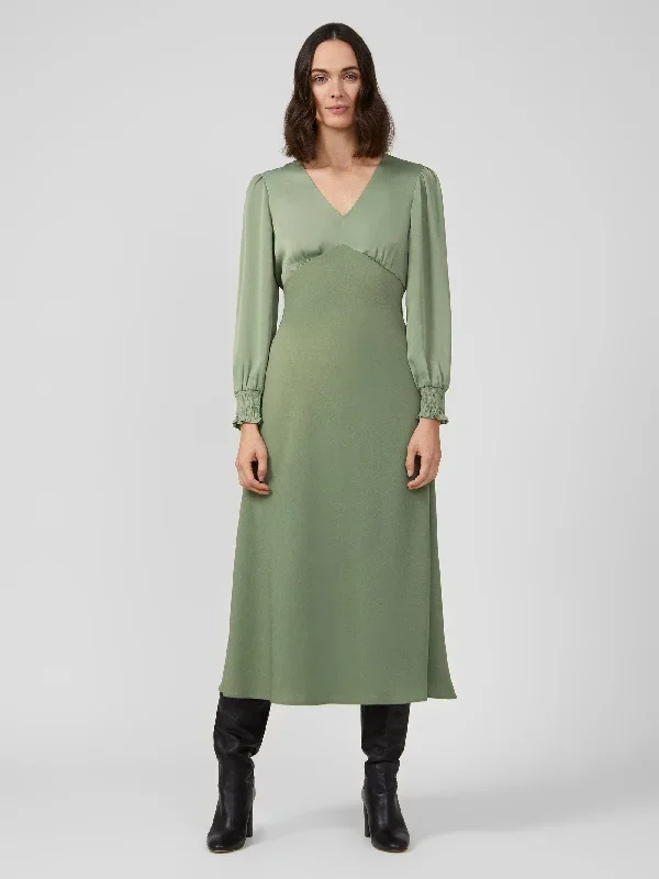 Ferne Crepe V-Neck Midi Dress