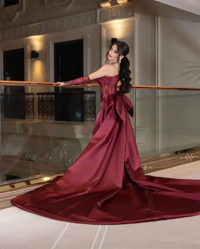 gorgeous-mermaid-فساتين-السهرة-sexy-off-shoulder-satin-side-split-prom-dress-burgundy-fishtail-vestidos-de-noche-with-tail