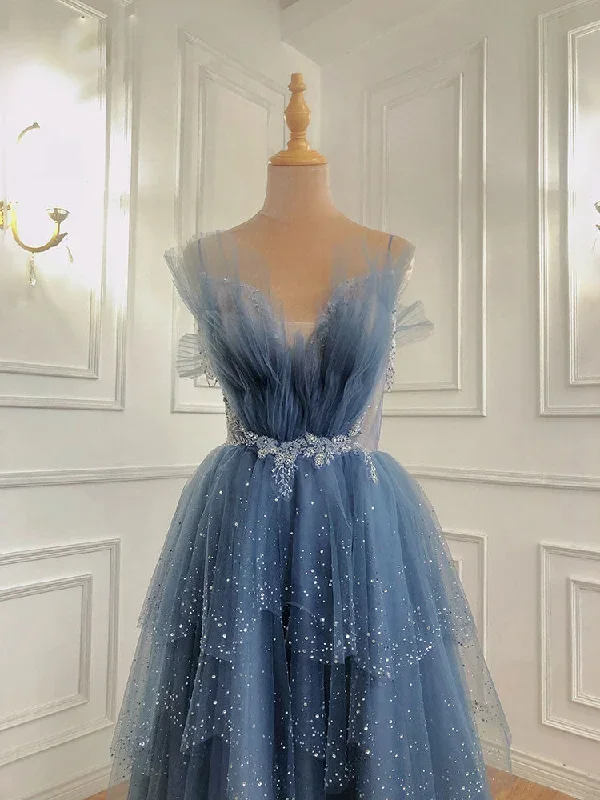 gray-blue-tulle-beads-long-prom-dress-blue-tulle-formal-dress