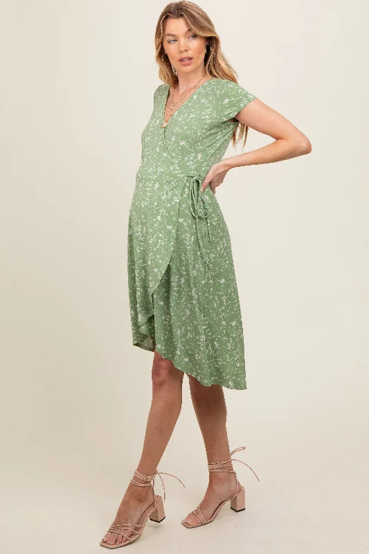 green-floral-hi-lo-maternity-wrap-dress