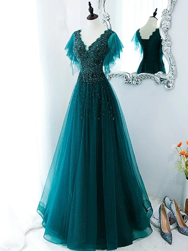 green-v-neck-tulle-sequin-beads-long-prom-dress-green-evening-dress