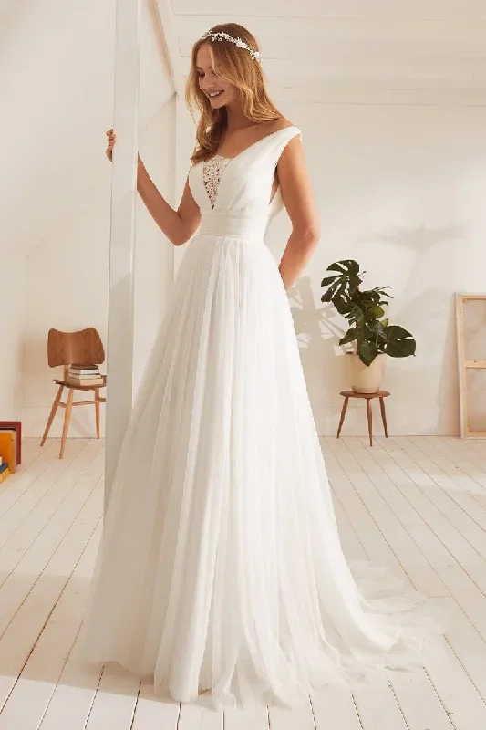 Heidi Ivory Tulle A-line Wedding Dress