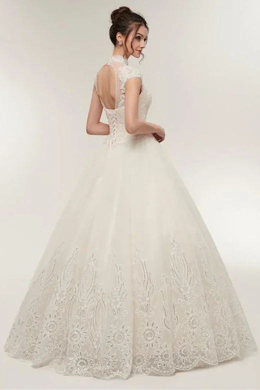 high-neck-appliques-long-ball-gown