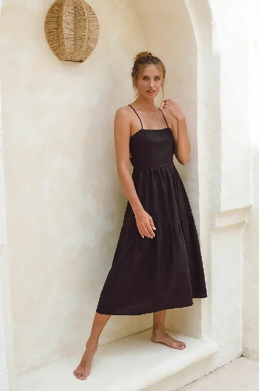 joie-midi-dress-black-linen-cotton