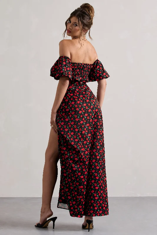 lenna-black-red-floral-bardot-buttoned-split-maxi-dress-cl134718247