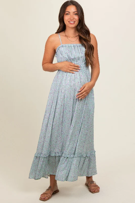 light-blue-floral-ruffle-square-neck-smocked-waist-maternity-maxi-dress