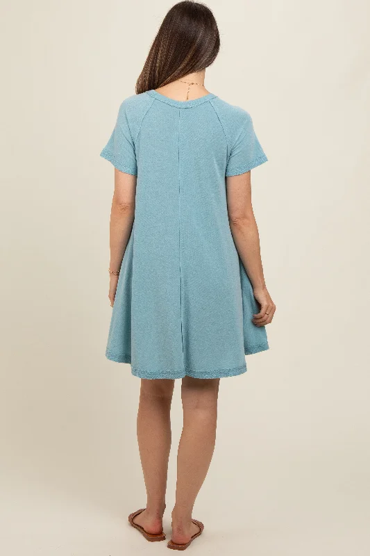 light-blue-solid-t-shirt-maternity-mini-dress