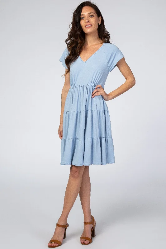 light-blue-tiered-maternity-dress