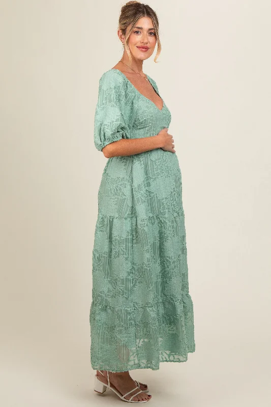 light-olive-embroidered-leaf-print-striped-maternity-maxi-dress