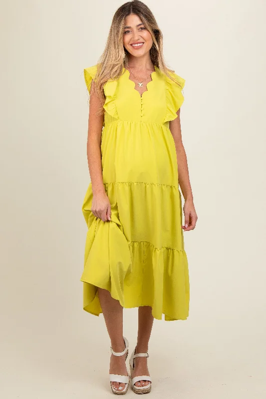 lime-flutter-sleeve-tiered-maternity-midi-dress