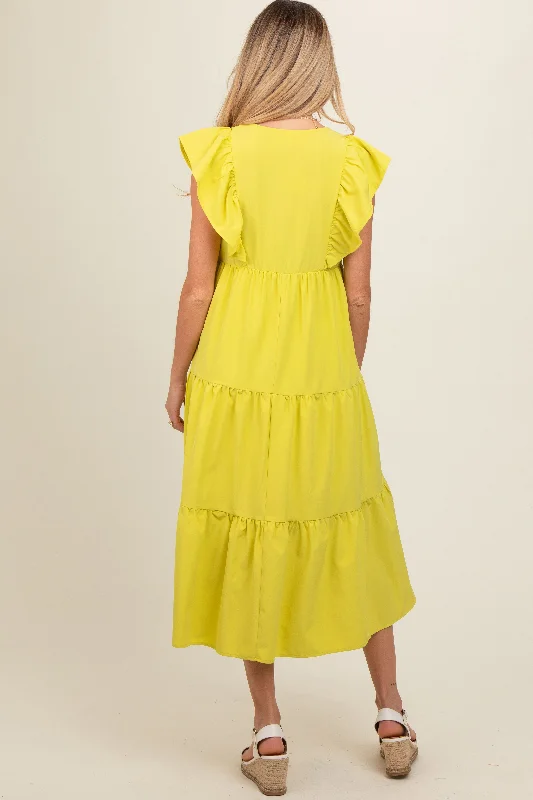 lime-flutter-sleeve-tiered-maternity-midi-dress