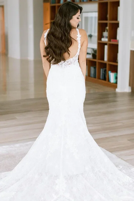 mermaid-long-open-back-white-lace-wedding-dress