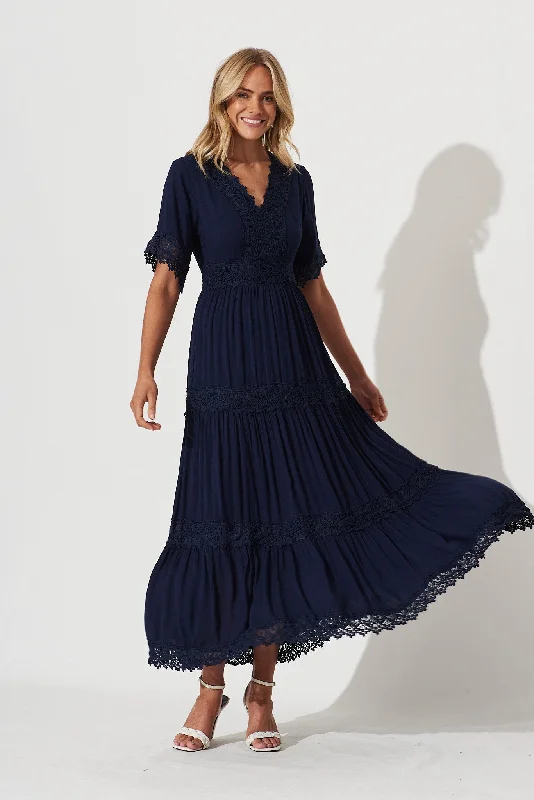 Mona Maxi Dress In Navy