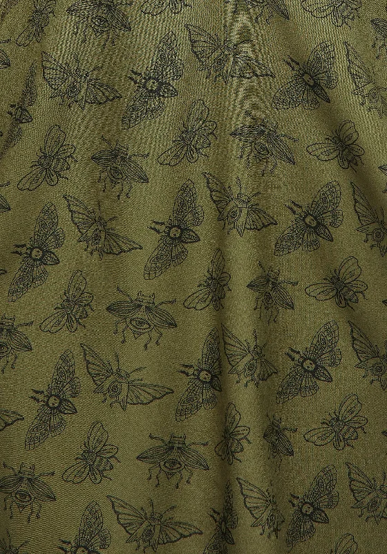 mortmoth-print-mini-shirt-dress-green